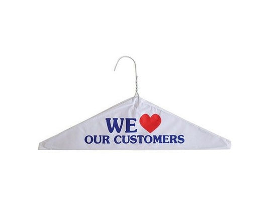 18" 13G Wire Cape Laundry Hangers (White)(Flower/Love/Plain)(Box of 500)