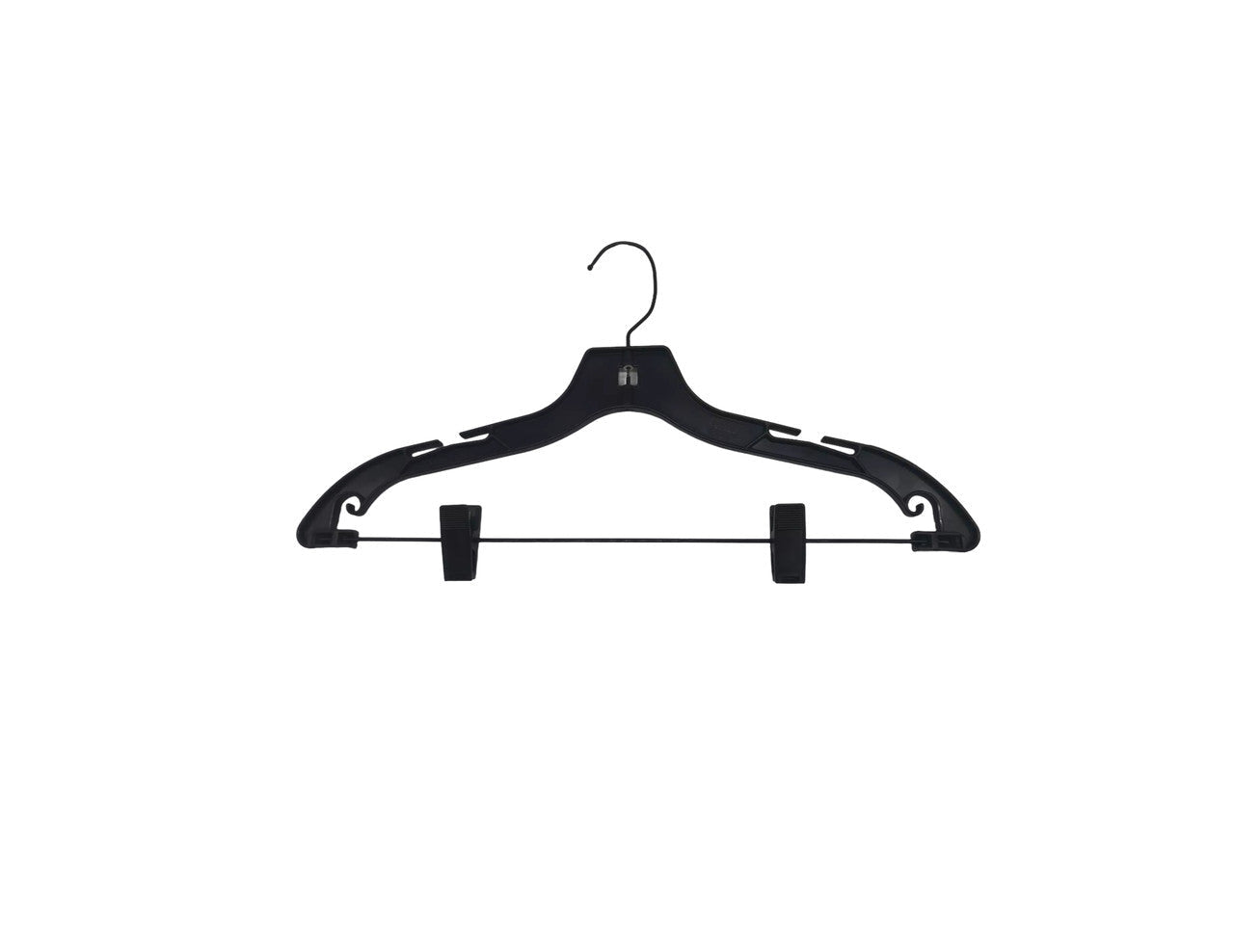 17" Suit Hanger with Clips ( Black)(100/ Box)