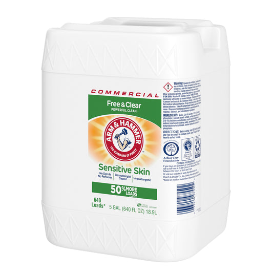 Arm & Hammer: Sensitive Skin Free & Clear Liquid Laundry Detergent(5 gal jug)