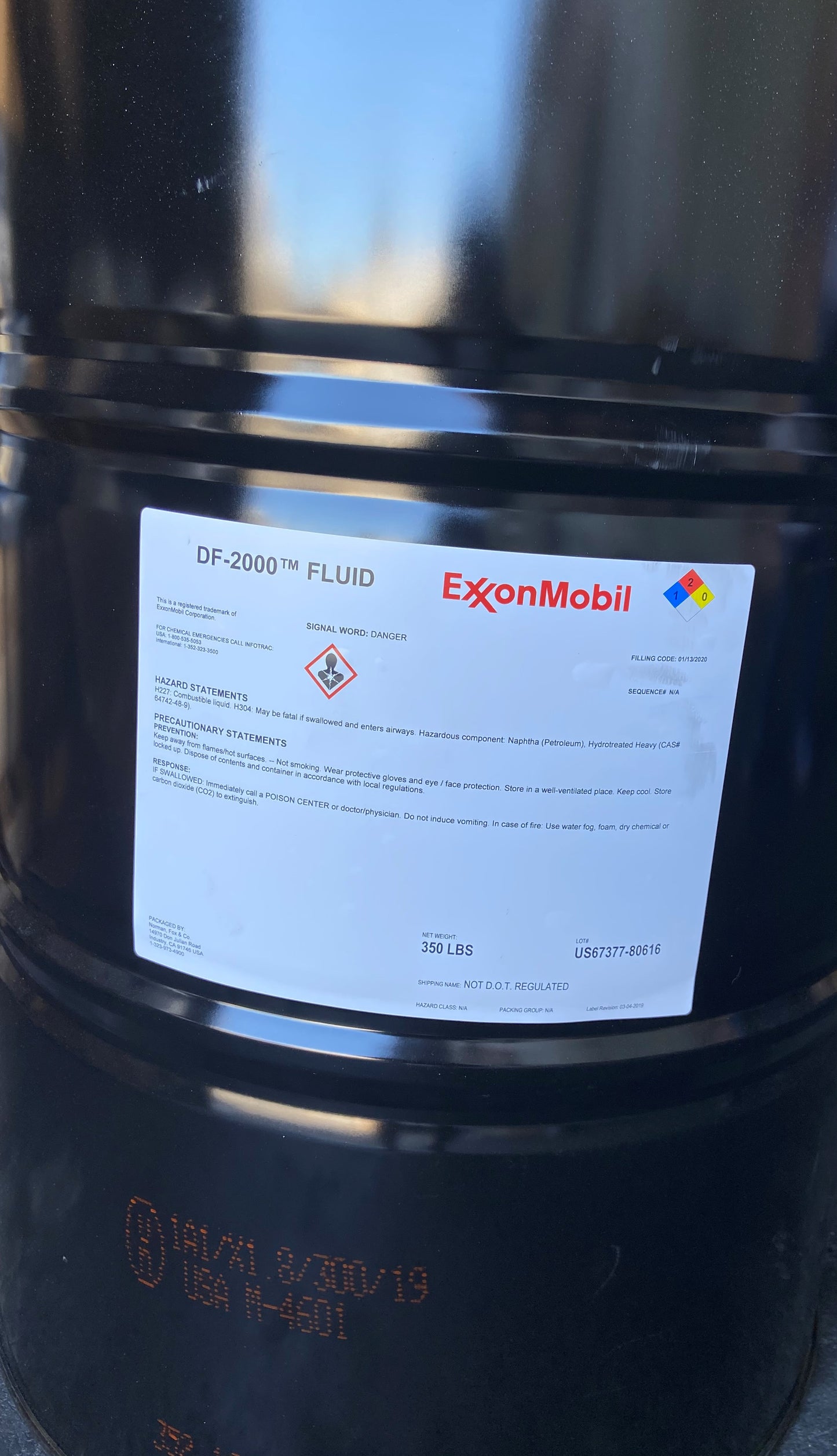 DF 2000 Hydrocarbon (Exxon Mobil )(5, 15, 30 or 55 gal drum)