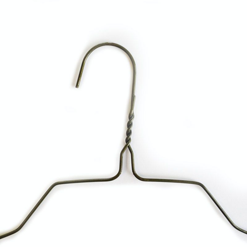 16" 14.5G Wire Shirt Hangers (White/Gold) (Box of 500)