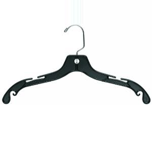 17"  Heavy Top Hangers (Black/Clear) (Box of 100)