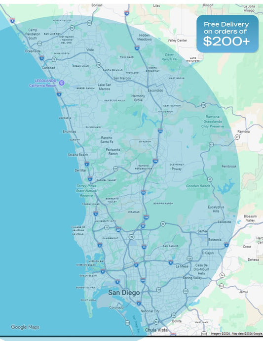 FREE Delivery to San Diego on any order of $200 or more !!