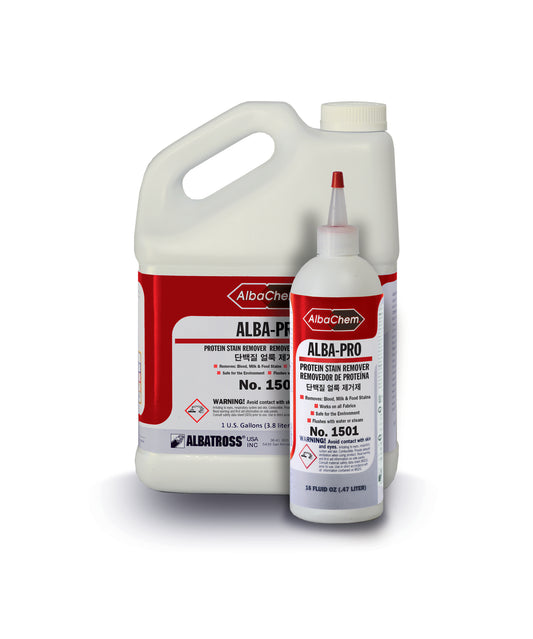Alba Pro protein and blood stain remove 1gal and 16 oz. bottle