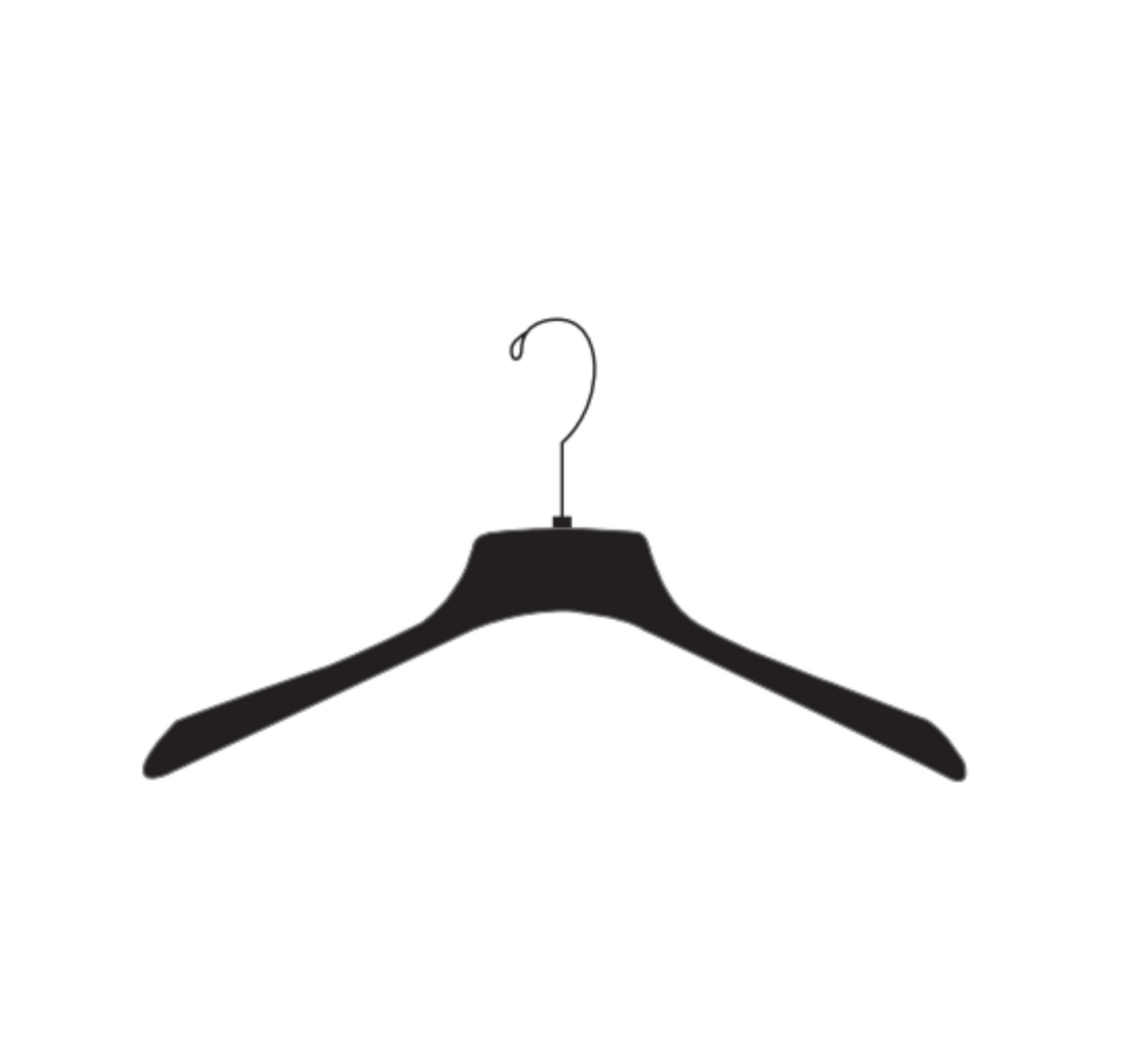 Concave Jacket Hangers(Black)(100/Box)