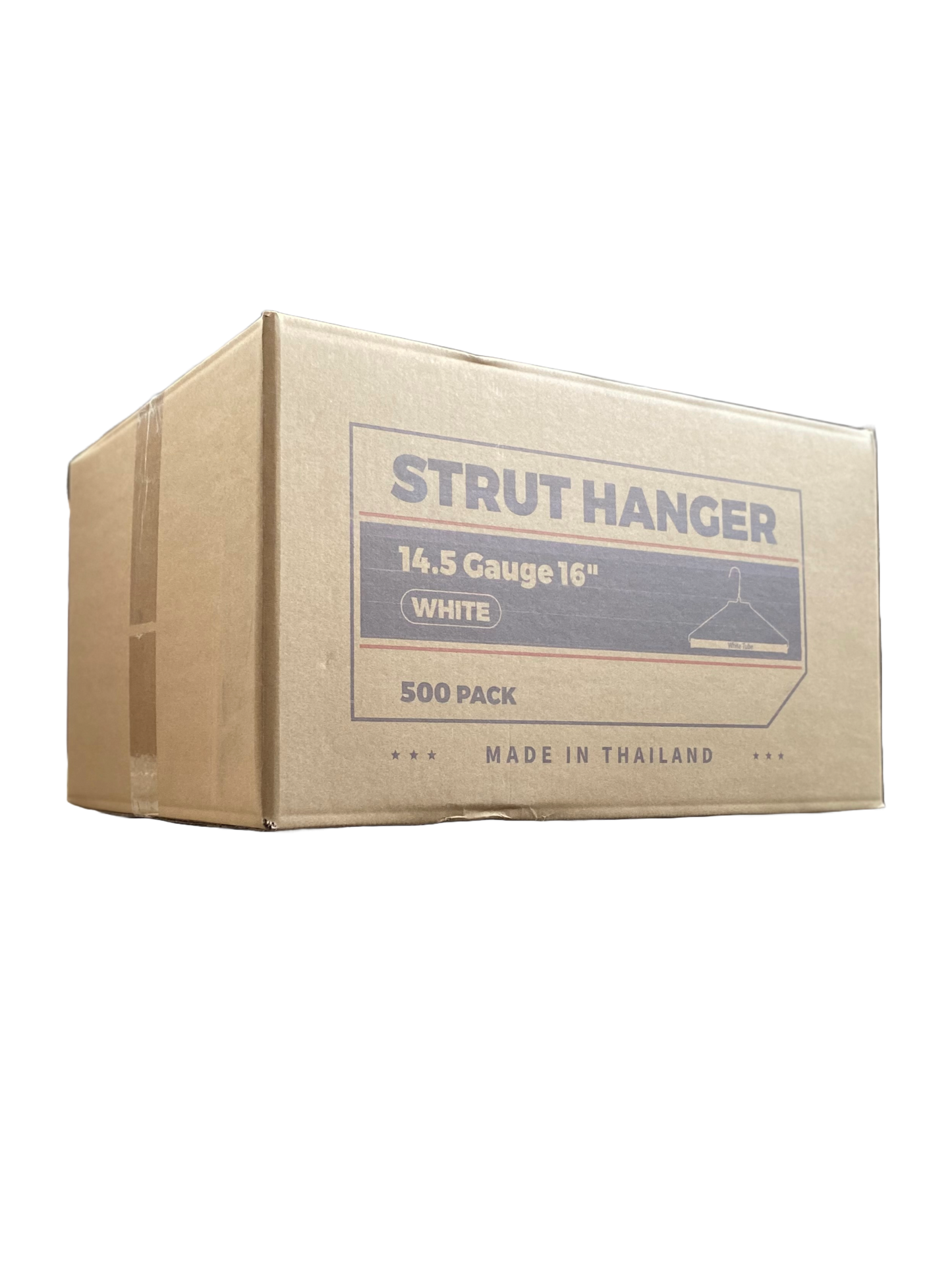 16" 14.5G Strut Tube Pant Hangers (White/Gold) (Box of 500)