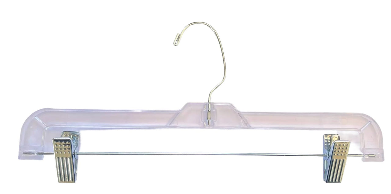 14" Plastic Skirt/Pants Clip Hanger(Black or Clear) (Box of 100)