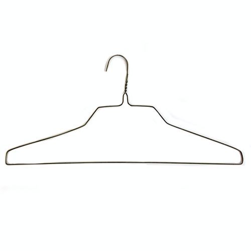 16" 14.5G Wire Shirt Hangers (White/Gold) (Box of 500)