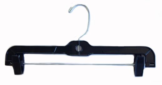 Black Plastic Bra Hanger W/ Clips & Notches
